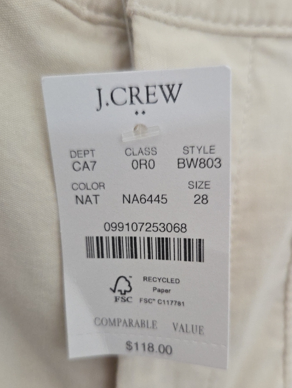 NWT J.Crew Lizzie wide-leg pant Linen Cotton Blend Size 28 Natural Color $118 - Picture 10 of 10